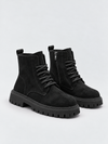 Bottines Montantes Suédine à Semelle Crantée – Style Urbain