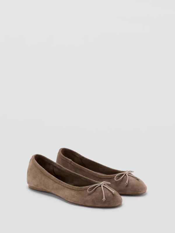 Ballerines en cuir avec nœud