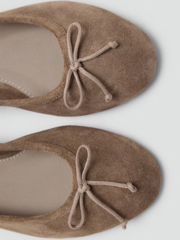 Ballerines en cuir avec nœud