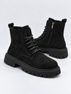 Bottines Montantes Suédine à Semelle Crantée – Style Urbain