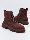 Bottines Montantes Suédine à Semelle Crantée – Style Urbain